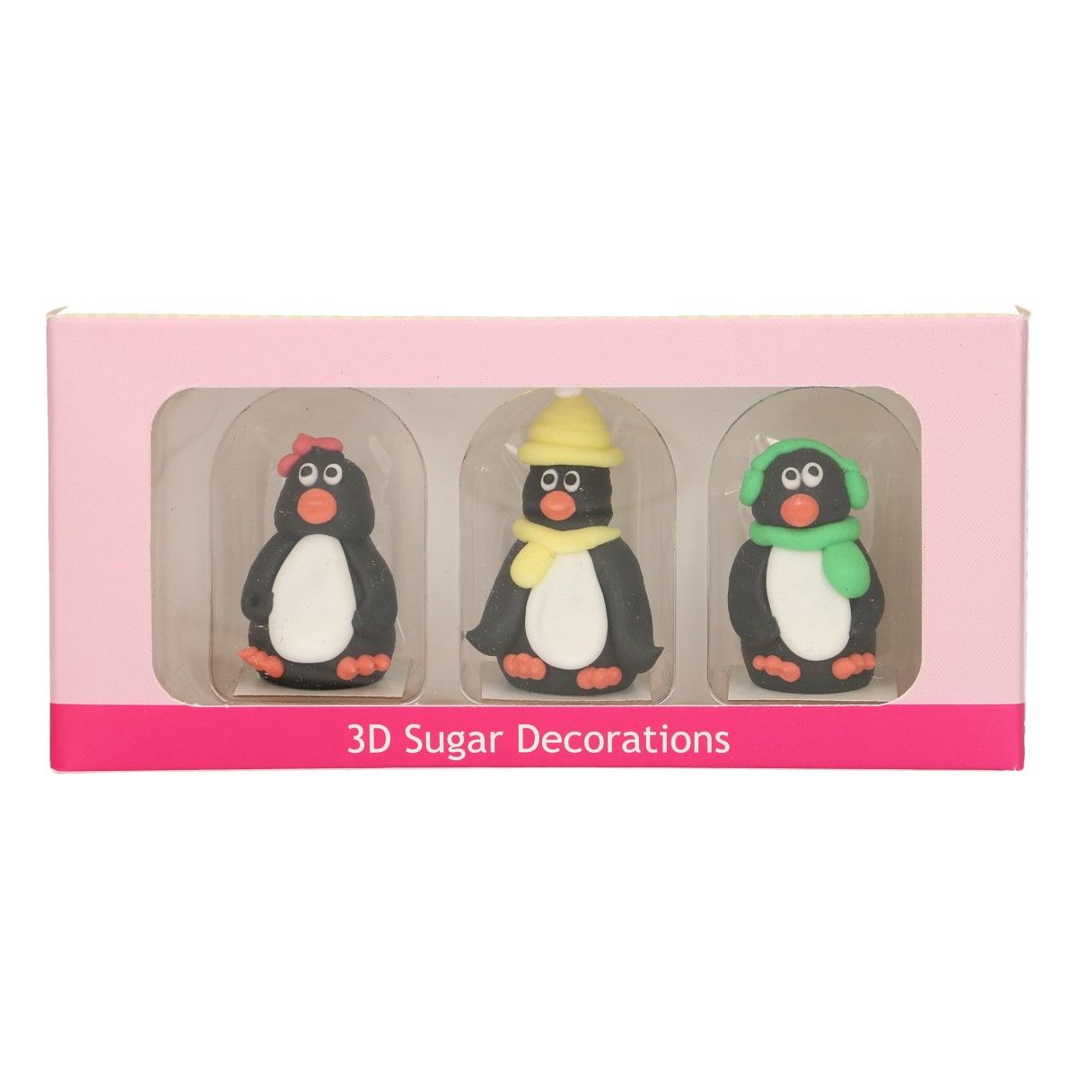 Funcakes Zucker Dekoration 3D Pinguin Set 3 Stück