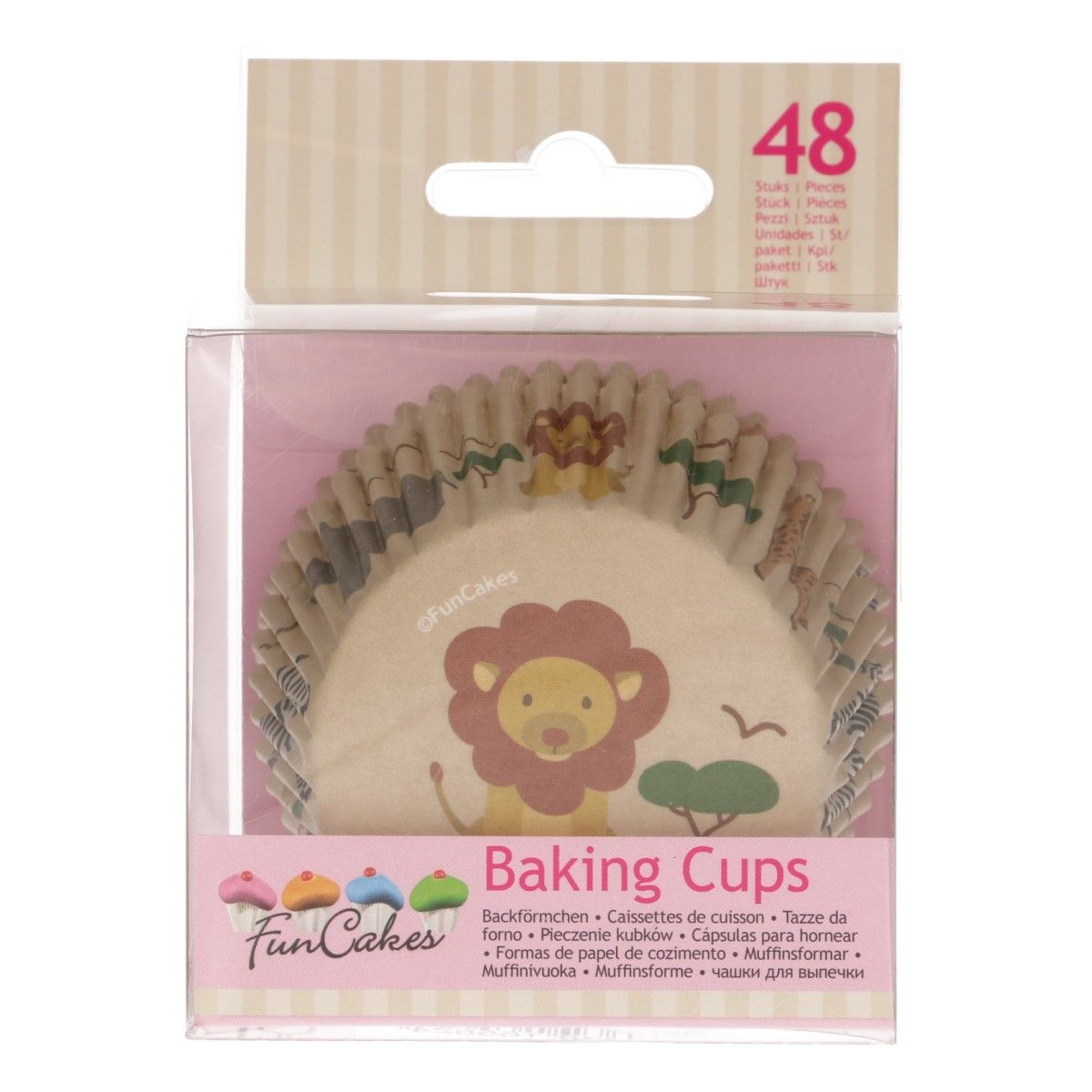FuncCakes Baking Cups Safari 48/Pkg