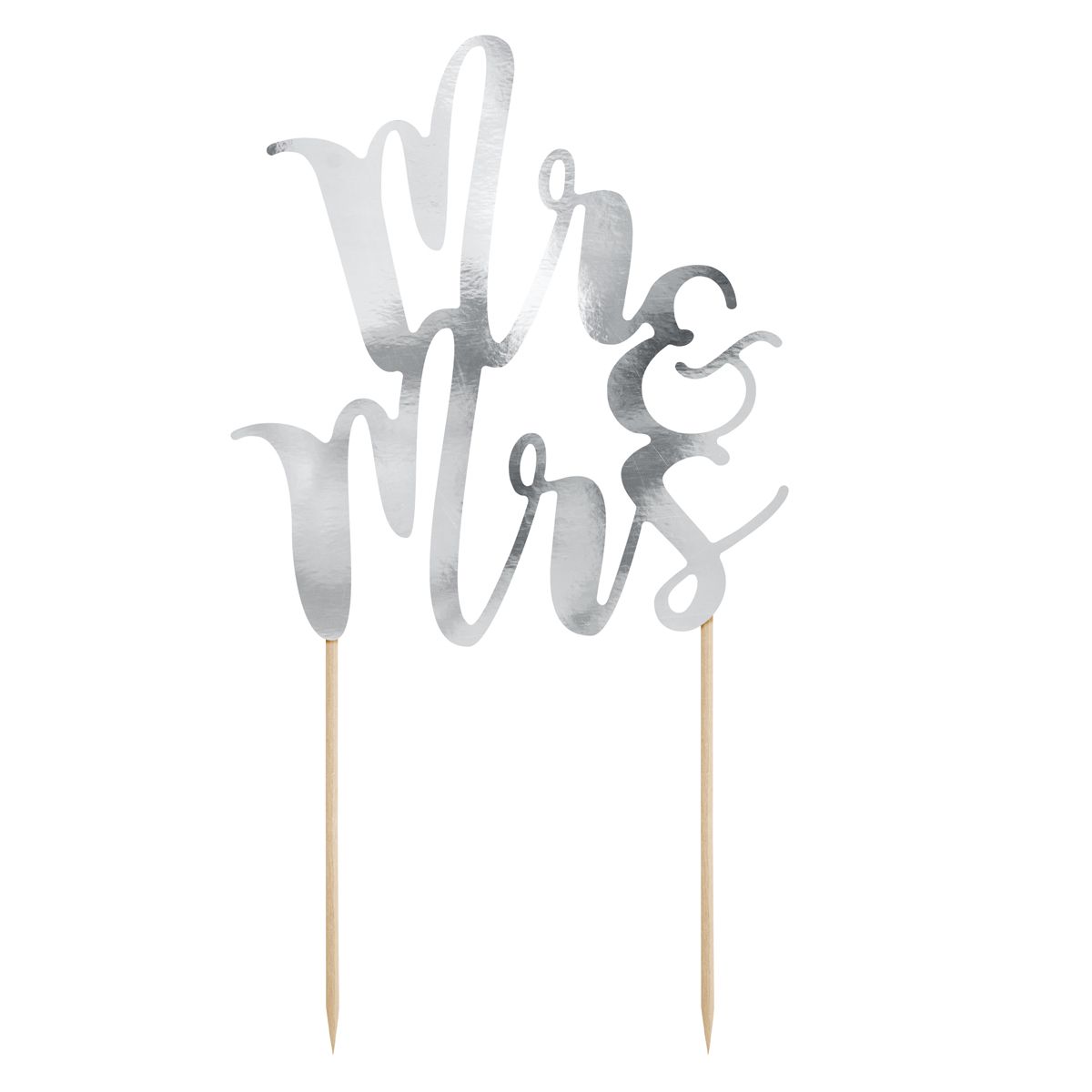 KPT10-018M_0_623bcfcff629711ab86ba4e3df4377c7 PartyDeco Caketopper Mr & Mrs silber