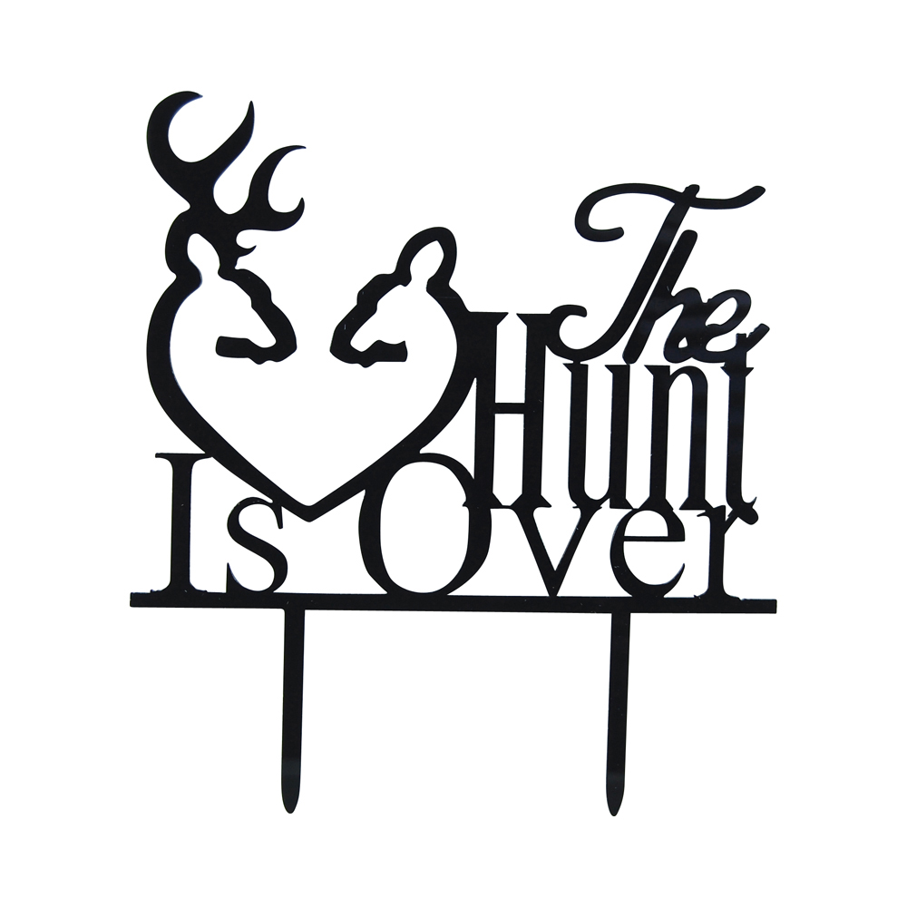 Cake-Topper "The Hunt is over" Schwarz