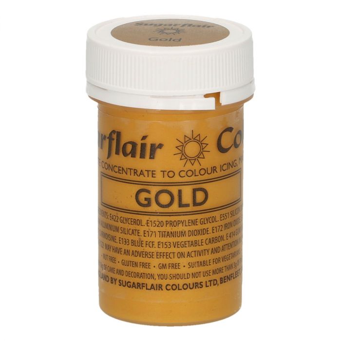 Sugarflair Paste Colour Satin Gold, 25g