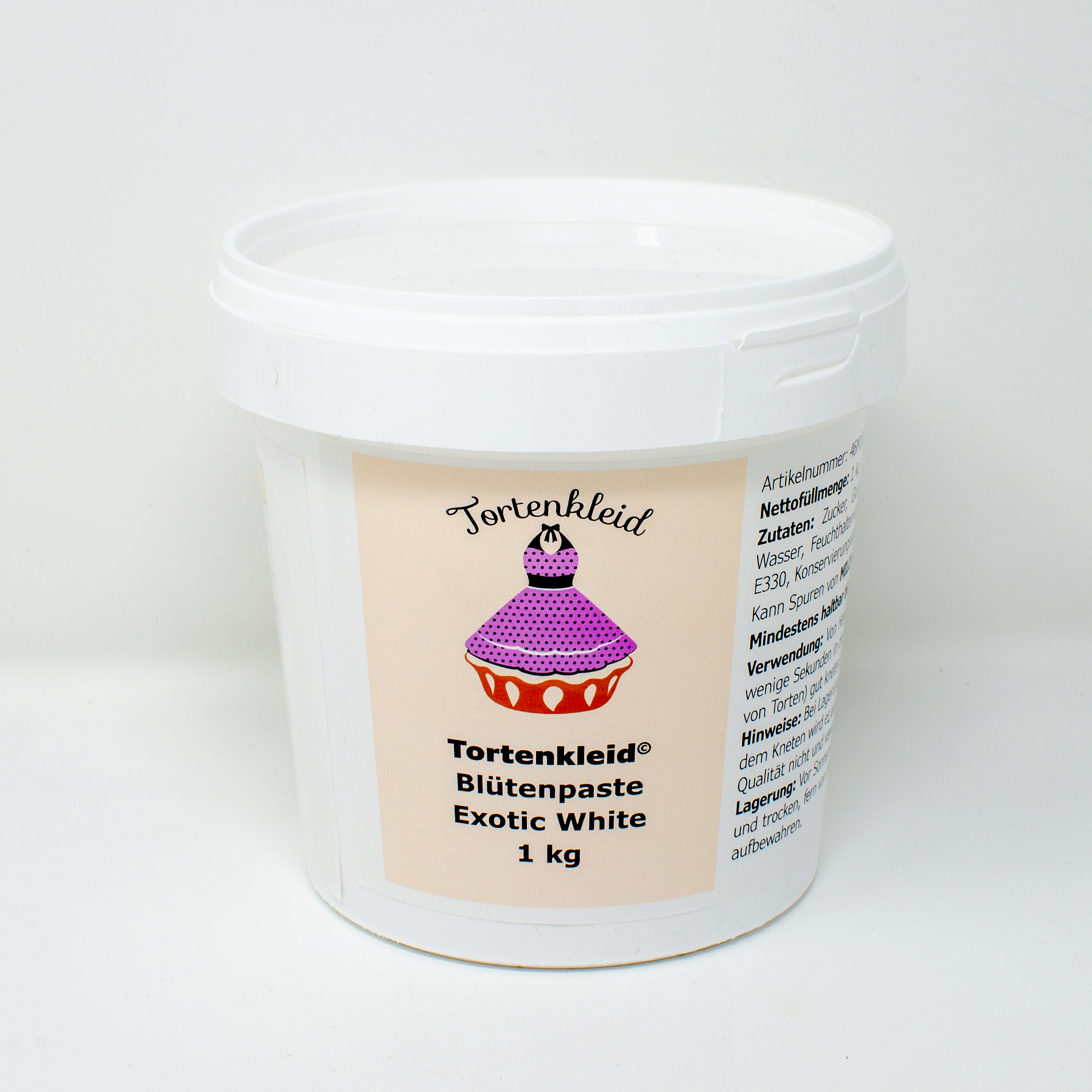 Tortenkleid Gum Paste / Blütenpaste weiß 1 kg Tortenkleid Gum Paste / Blütenpaste weiß 1 kg