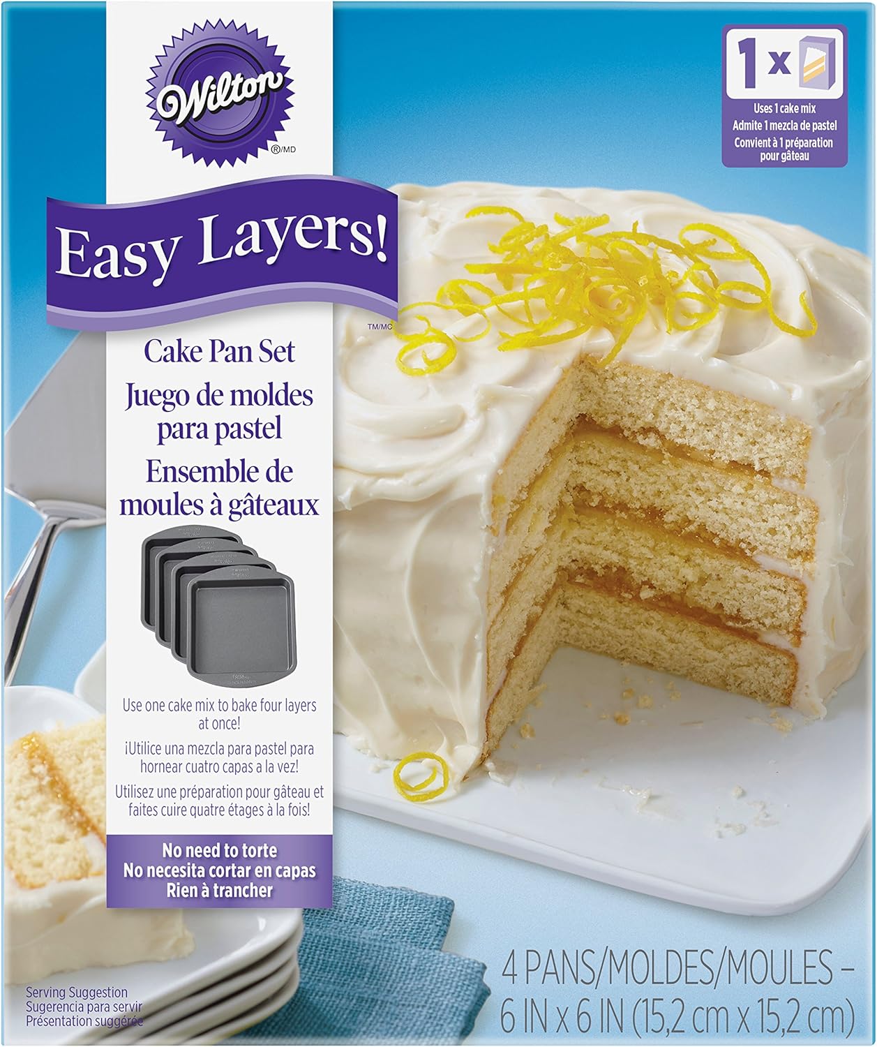 Wilton Cake Pfanne Easy Layers -15cm- Set/5 Wilton Cake Pfanne Easy Layers -15cm- Set/5