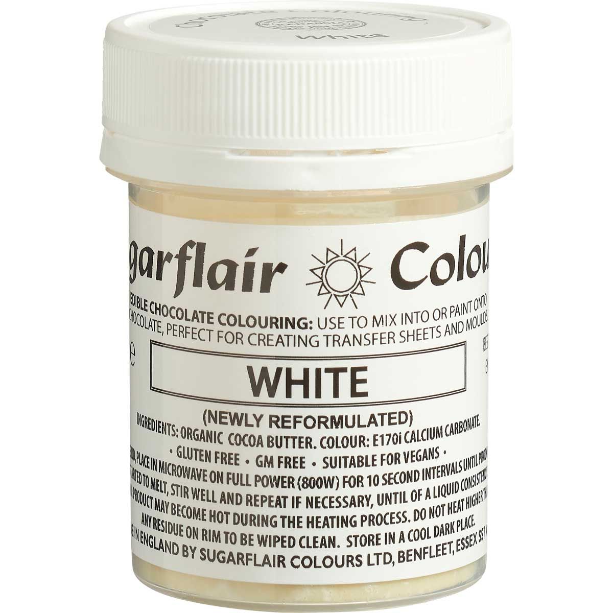 Sugarflair Kakaobutter Farbe - Schokoladenfarbe Weiß 35g Sugarflair Kakaobutter Farbe - Schokoladenfarbe Weiß 35g
