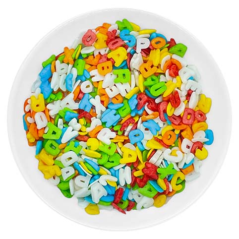 TB-Zuckerstreusel-Sprinkles-Alphabet Dekorzucker Buchstaben Mix - 1kg - MHD-Artikel