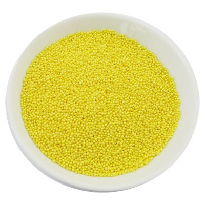 TB-Zuckerperlen-Streudeko-Nonpareille-gelb_oben Zuckerperlen 4mm Gelb 1kg