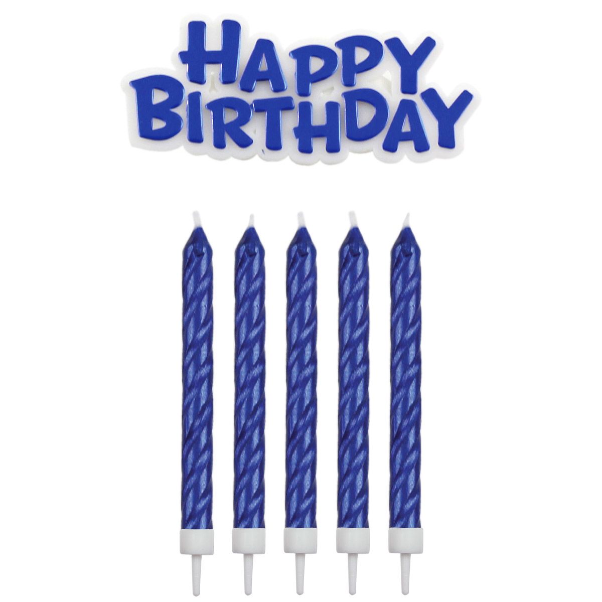 PME Kerzen Happy Birthday blau 17-teilig