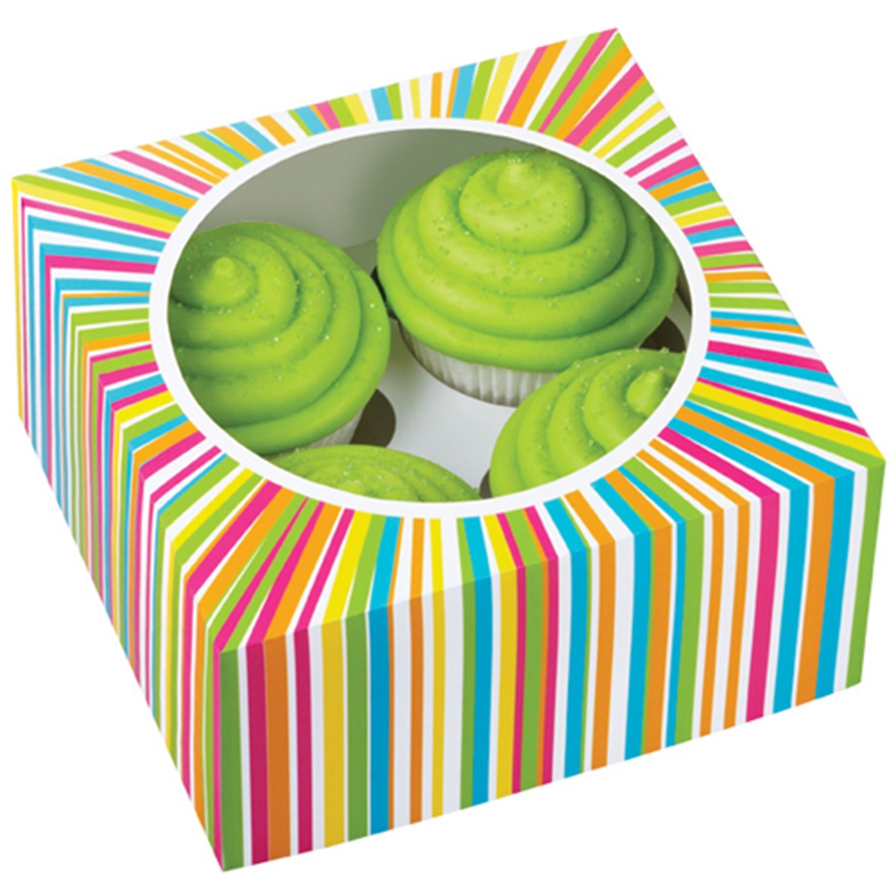 Wilton Cupcake Box bunt für 4 Stück/ 3er Pack