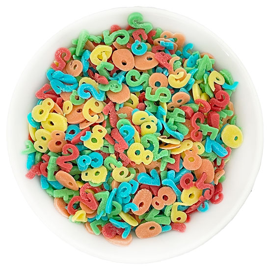 Zuckerstreusel-bunte-Zahlen Dekorzucker Zahlen Mix - 1kg - MHD-Artikel