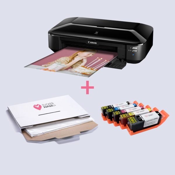 Lebensmitteldruck Starter Set - A3 Drucker iX6850 mit Dekorpapier Plus und 1 Satz Lebensmitteltinte-