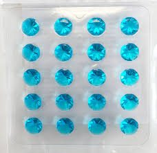 Tortenkleid essbare Soft-Diamanten Himmelblau 20 x 1cm AF