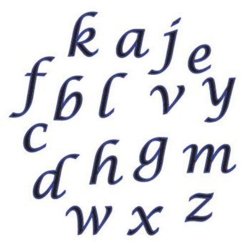FMM Alphabet & Numbers tappits Lower Case SCRIPT