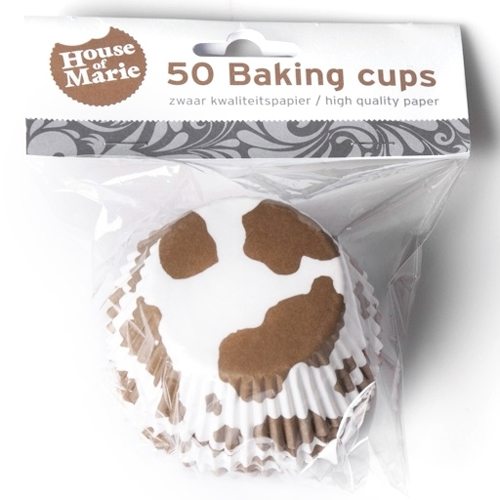 HoM Baking Muffinförmchen Kuhflecken braun - 50 Stück