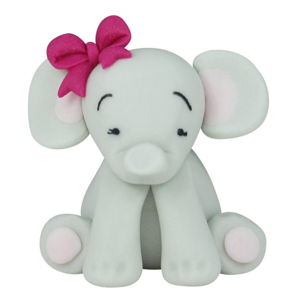 3D Zucker Figur Elefant Pink 1 Stück
